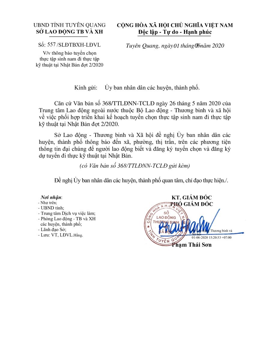 THÔNG BÁO TUYỂN THỰC TẬP SINH NAM ĐI THỰC TẬP KỸ THUẬT TẠI NHẬT BẢN ĐỢT 02/2020
